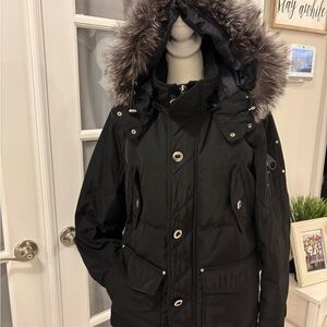 Black Puffer with Fur Trim